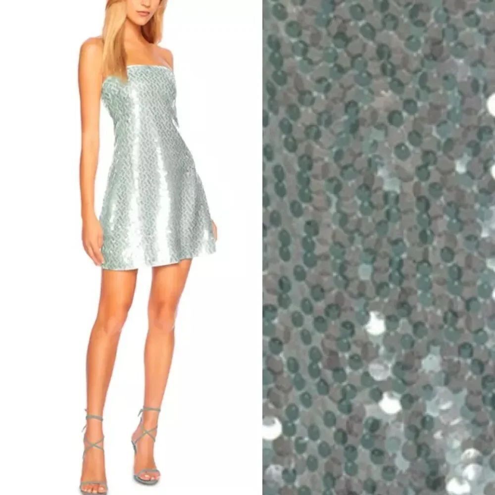NWT Susana Monaco Dot Sequin Tube Dress XL in Celadon